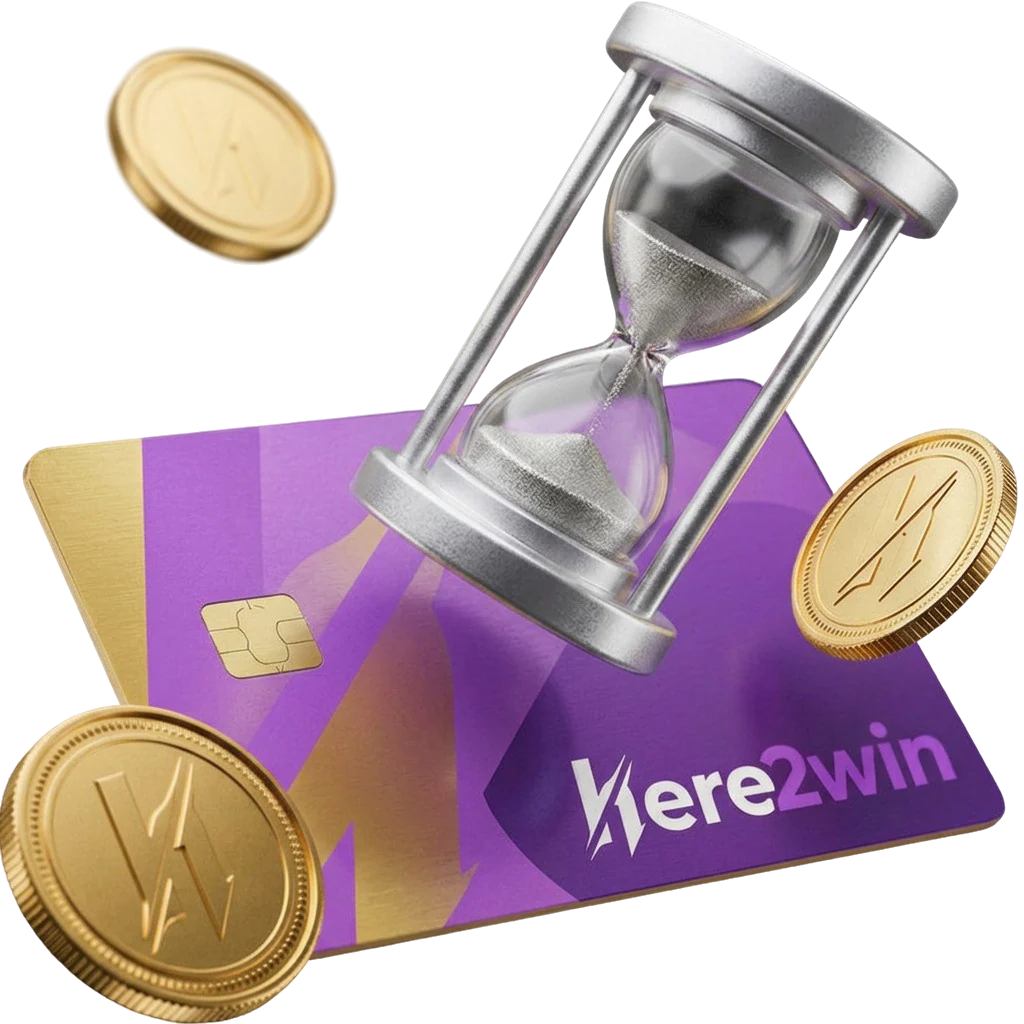 A silver hourglass resting on a bank card, standing in for the wait before a first payout